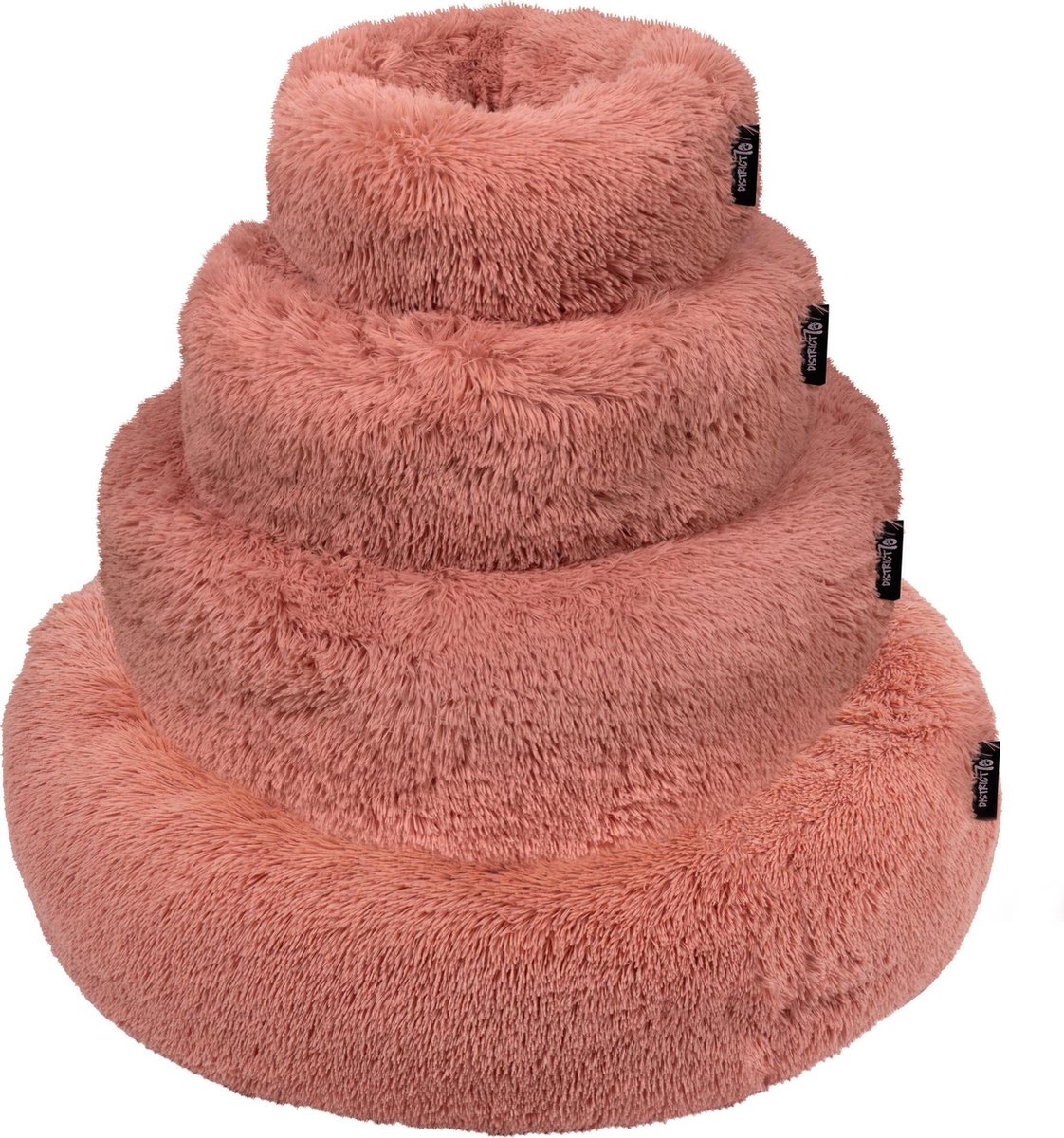 District 763 Hondenmand Donut Fuzz Zand - Roze