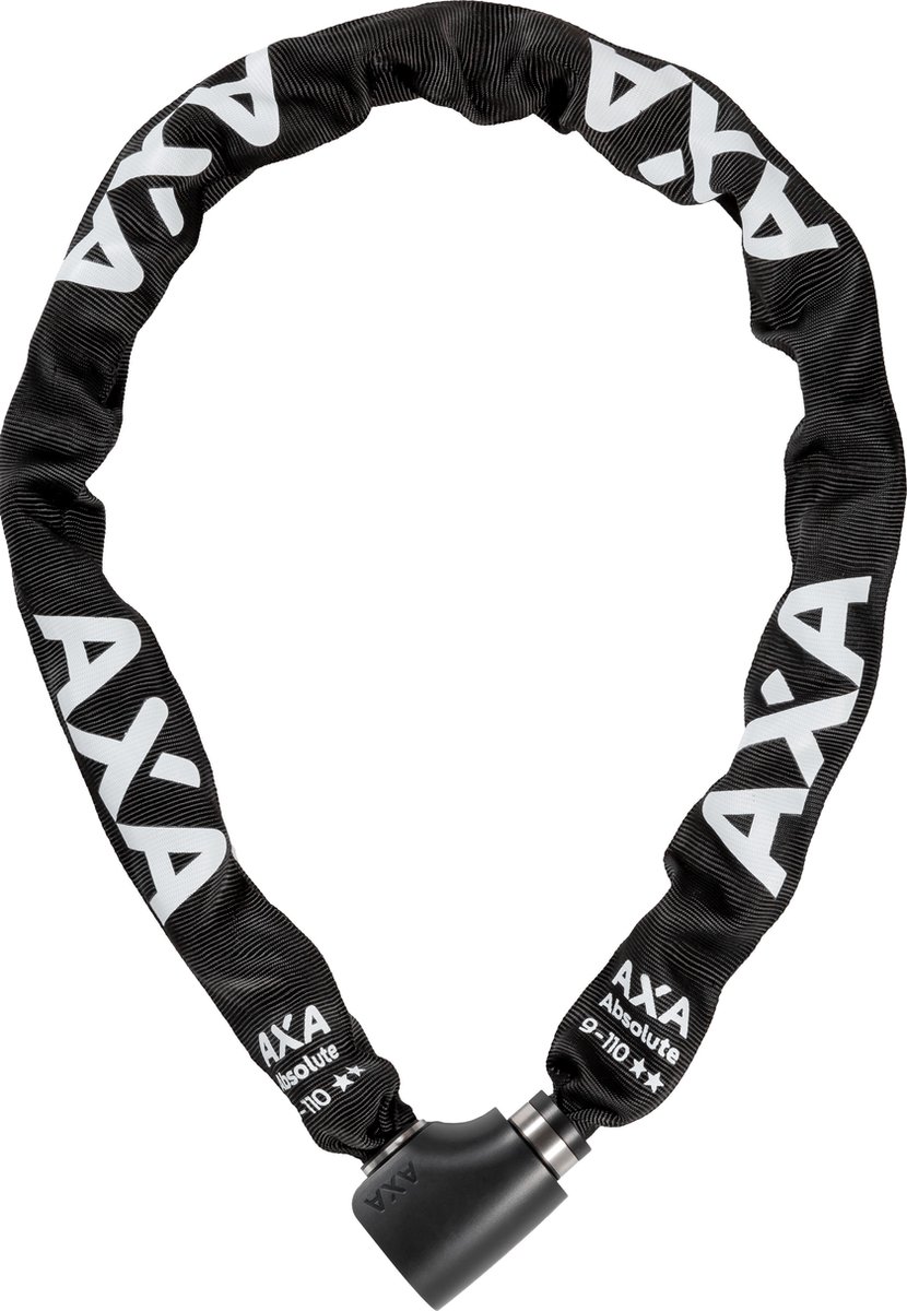 AXA kettingslot Absolute 9 mm 110 cm staal/polyester - Zwart