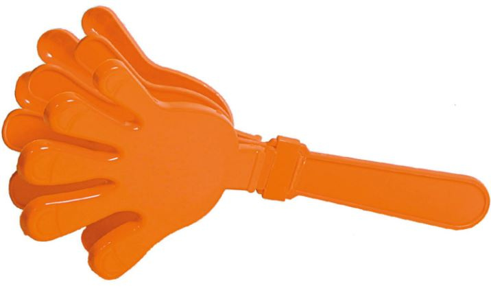 Folat klapperhand junior 24 cm - Oranje