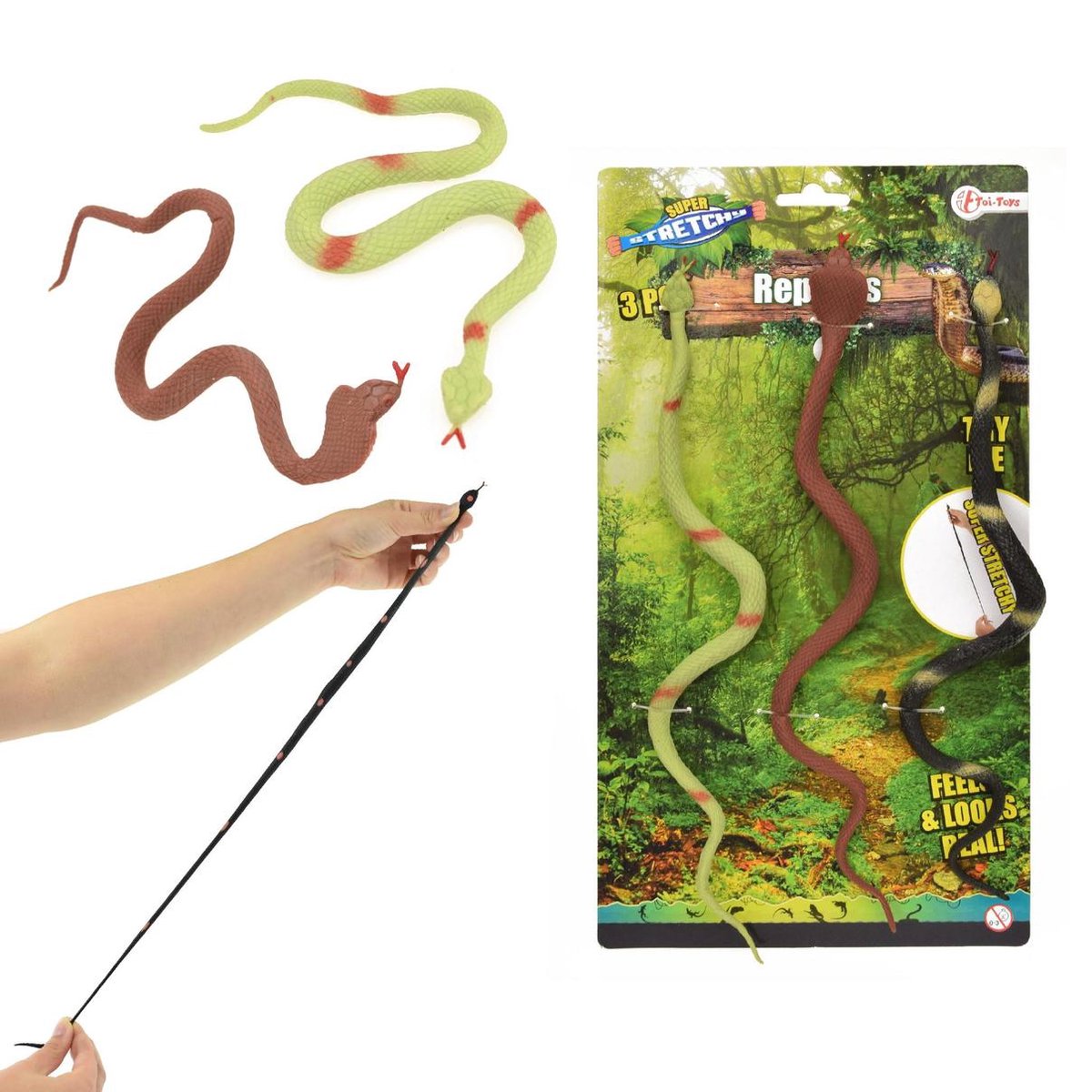 Toi-Toys Toi Toys stretchy slangen 3 delig 27 cm