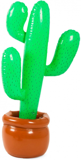 Folat opblaasfiguur cactus 85 cm/bruin - Groen