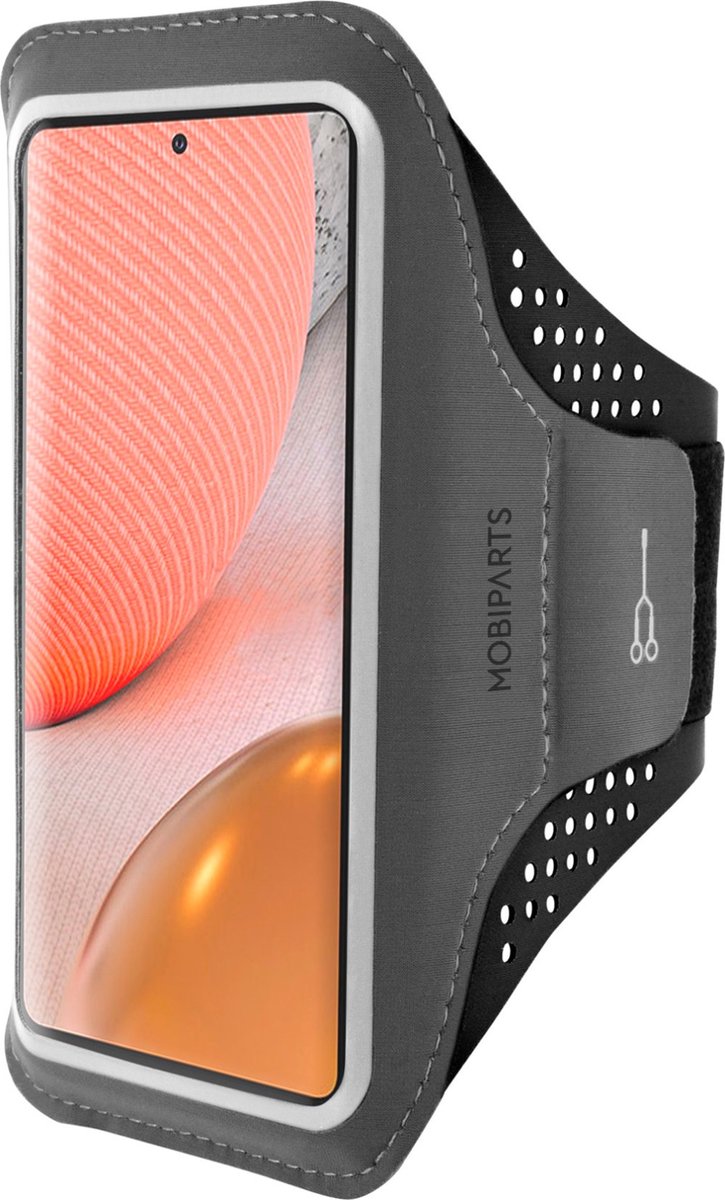 MOBIPARTS Comfort Fit Sportarmband Samsung Galaxy A72 - Zwart