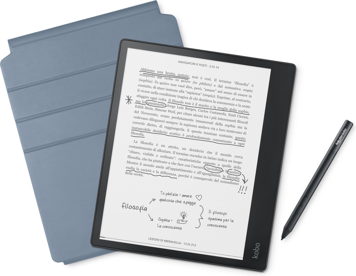 Kobo Elipsa + Back Cover + Stylus - Blauw