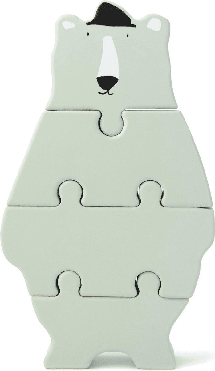 Trixie blokpuzzel Mr. Polar Bear 18 cm hout mintgroen 4 stuks