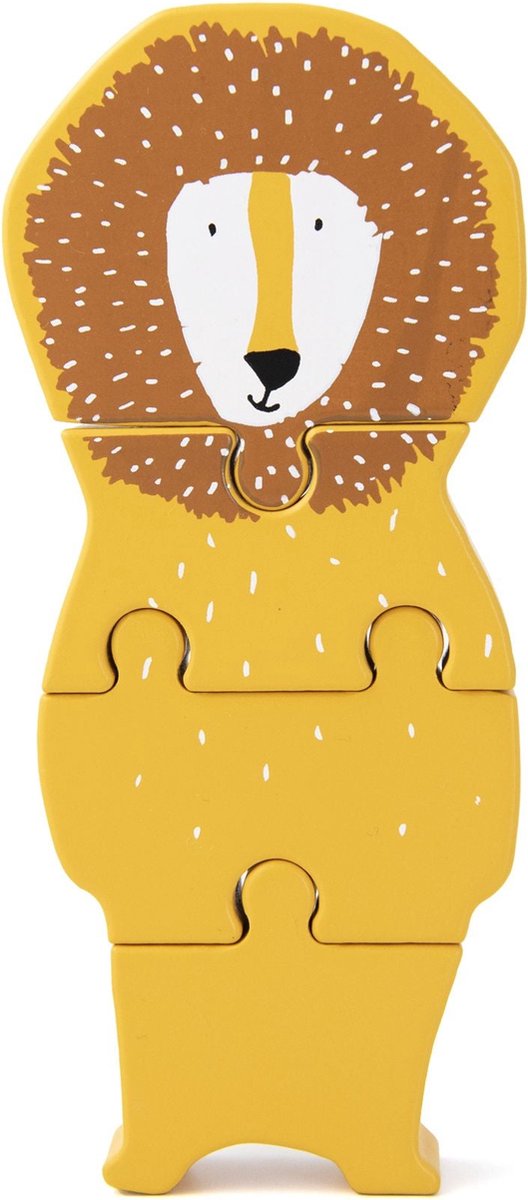 Trixie blokpuzzel Mrs. Elephant 18 x 11 cm hout 4 stuks - Blauw