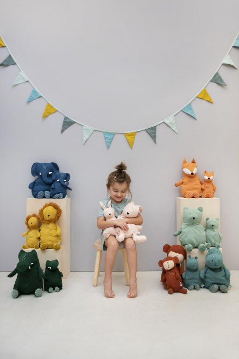 Trixie knuffelnijlpaard Mr. Hippo junior 38 cm katoen - Turquoise