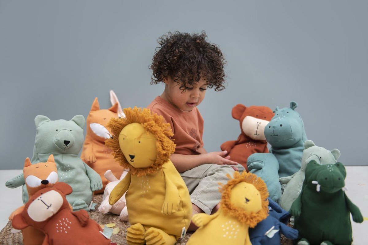 Trixie knuffelnijlpaard Mr. Hippo junior 38 cm katoen - Turquoise