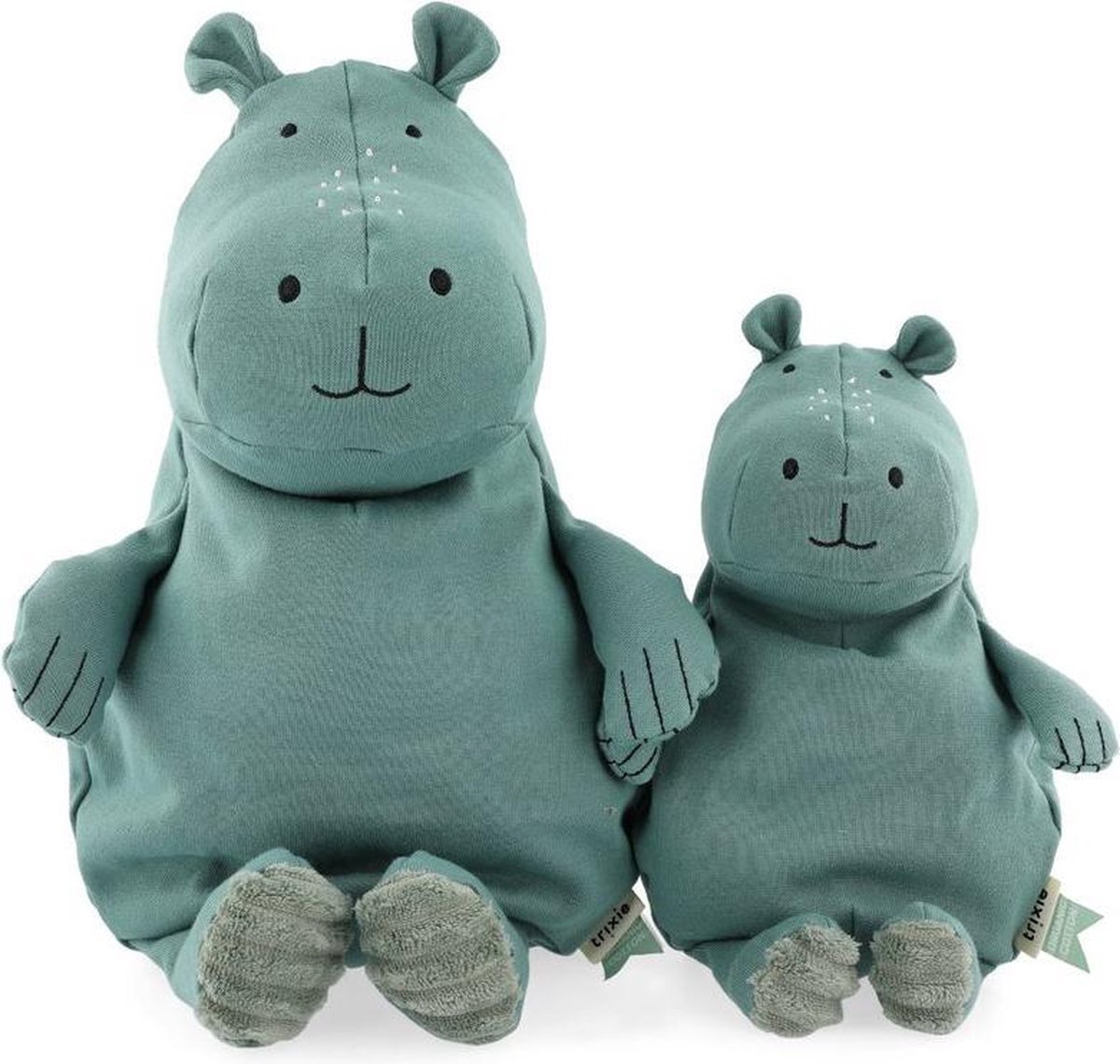 Trixie knuffelnijlpaard Mr. Hippo junior 38 cm katoen - Turquoise