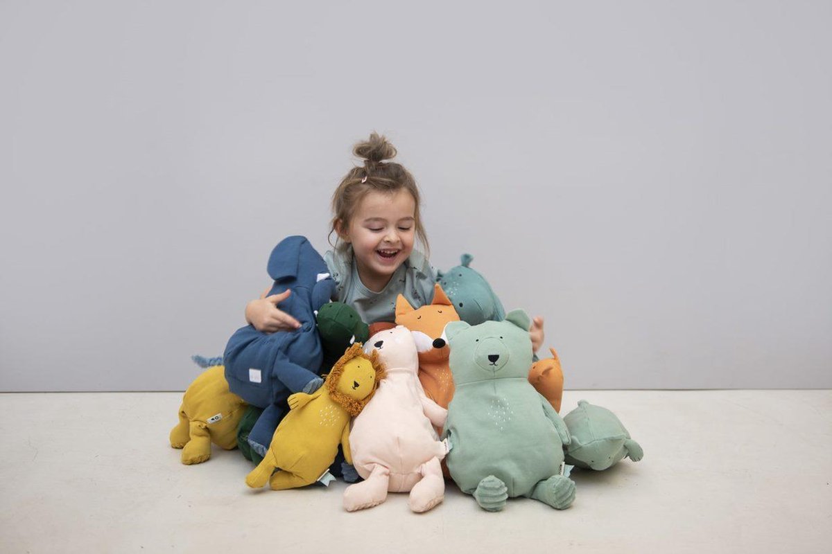 Trixie knuffelnijlpaard Mr. Hippo junior 38 cm katoen - Turquoise