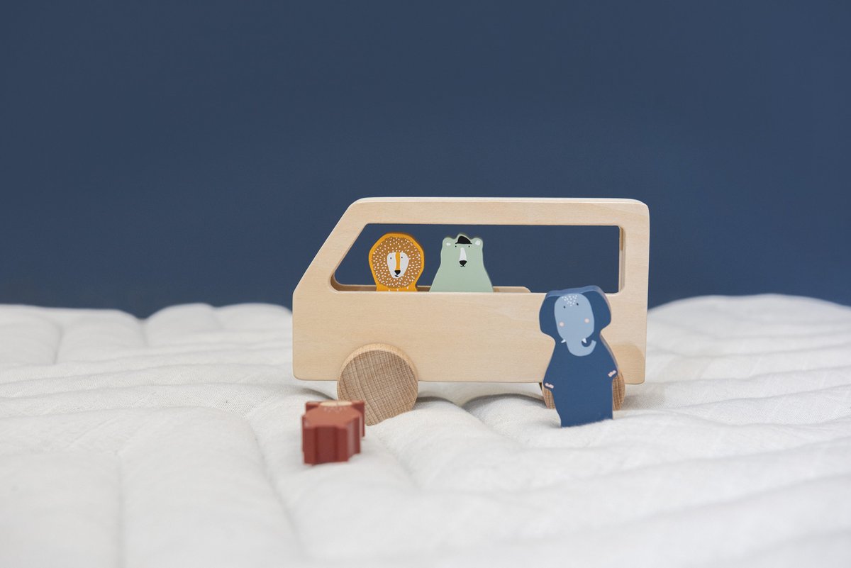 Trixie bus Dieren junior 12 x 18 x 6 cm hout naturel 5 delig