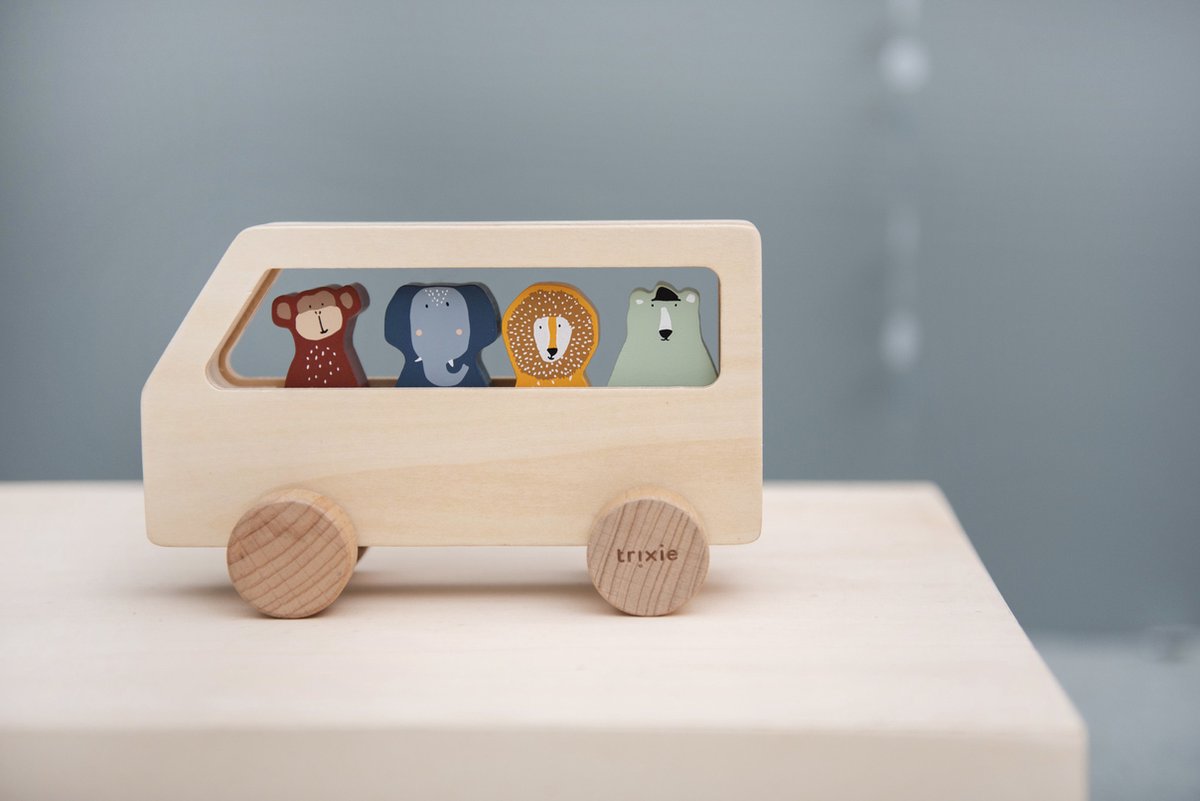 Trixie bus Dieren junior 12 x 18 x 6 cm hout naturel 5 delig