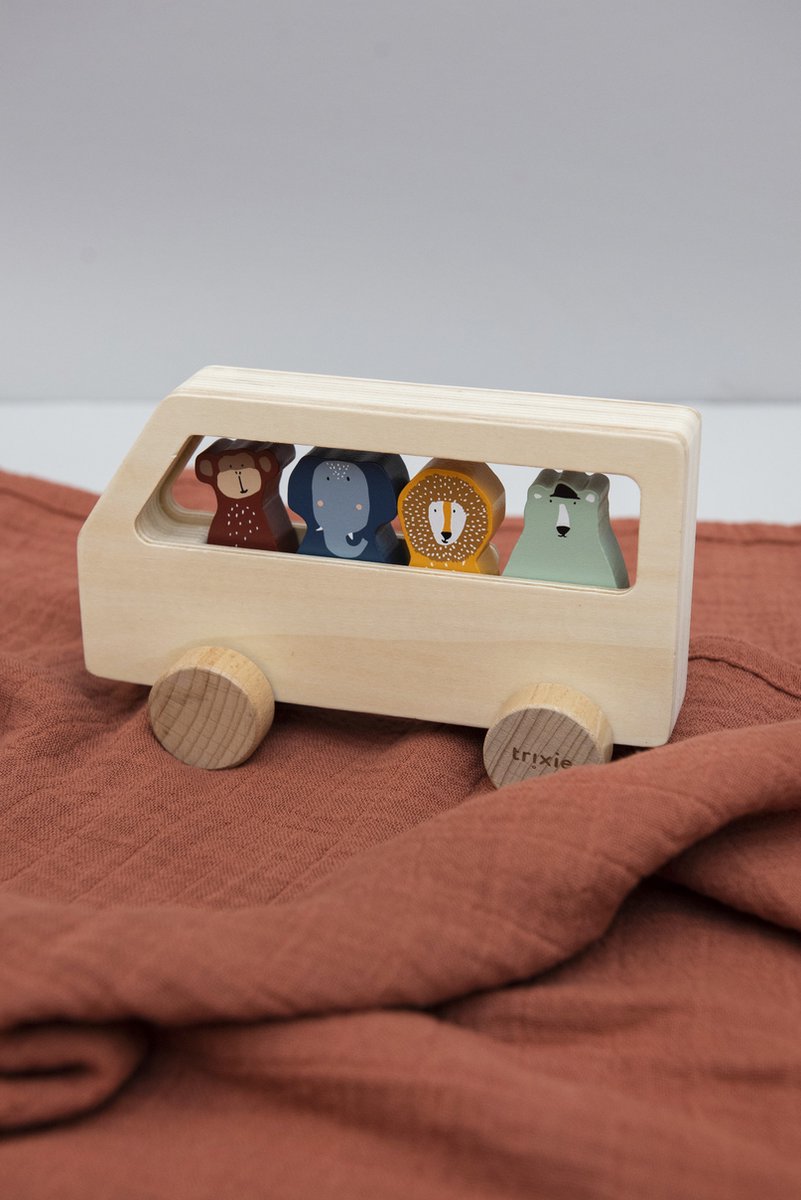 Trixie bus Dieren junior 12 x 18 x 6 cm hout naturel 5 delig