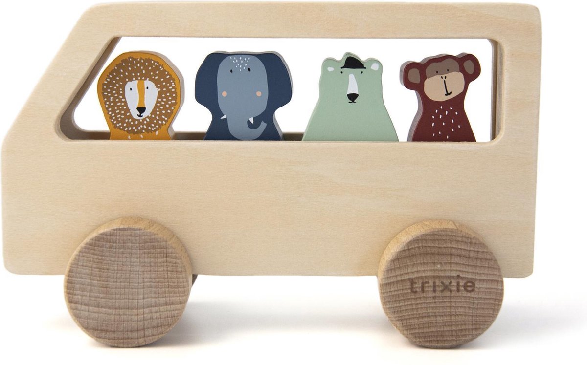 Trixie bus Dieren junior 12 x 18 x 6 cm hout naturel 5 delig