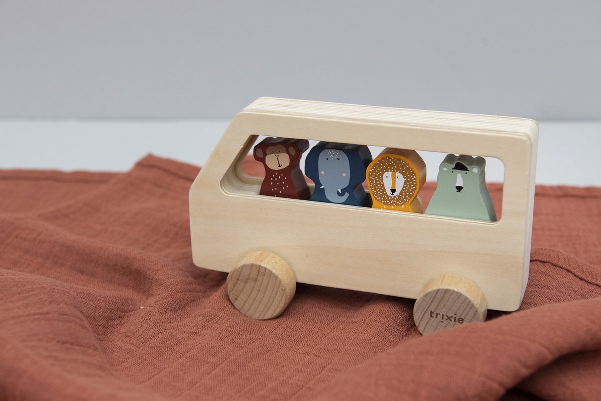Trixie bus Dieren junior 12 x 18 x 6 cm hout naturel 5 delig
