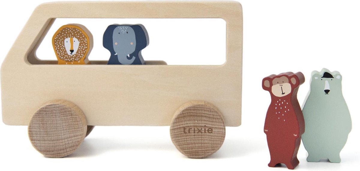 Trixie bus Dieren junior 12 x 18 x 6 cm hout naturel 5 delig