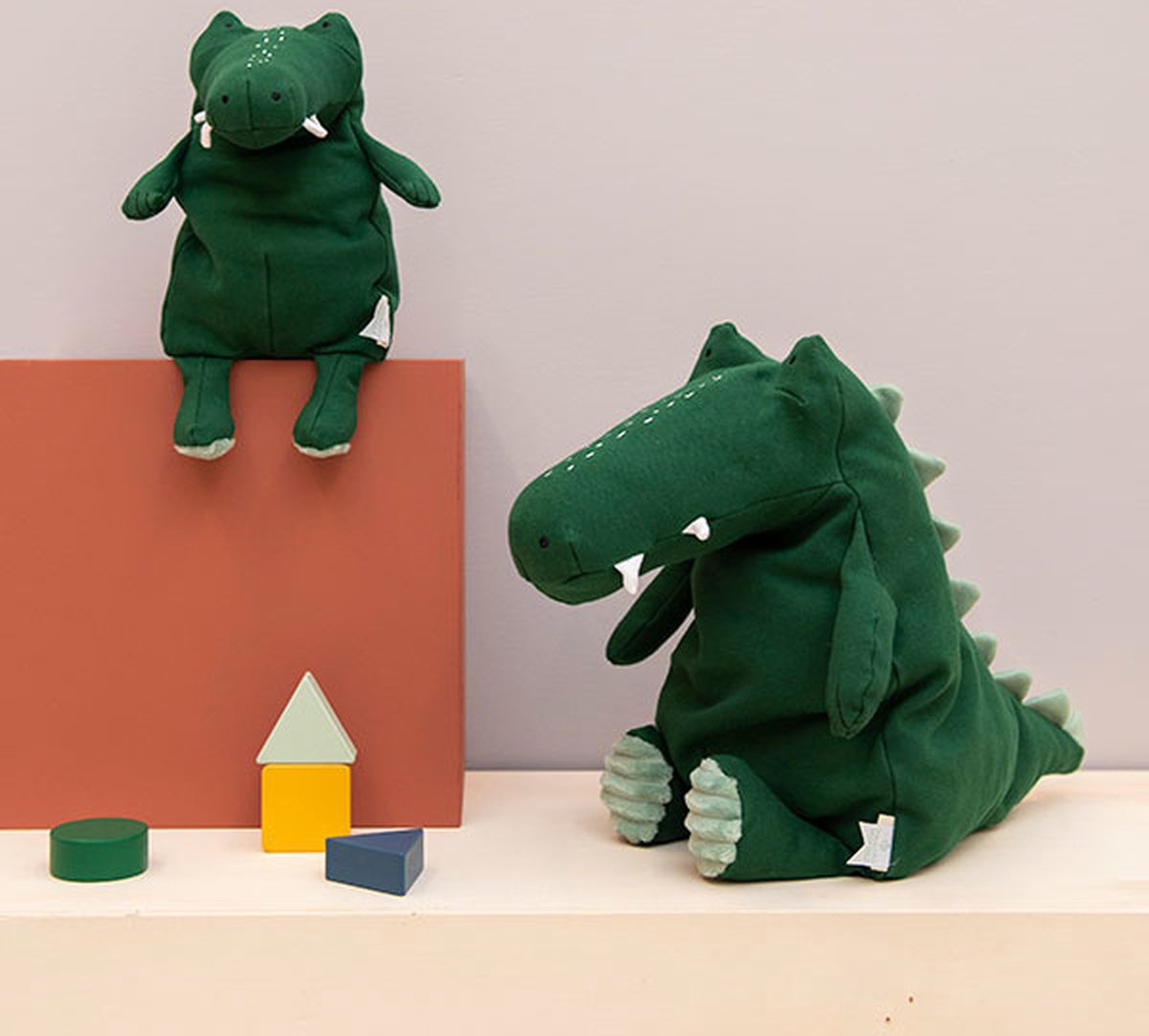 Trixie knuffelkrokodil Mr. Crocodile junior 38 cm katoen - Groen