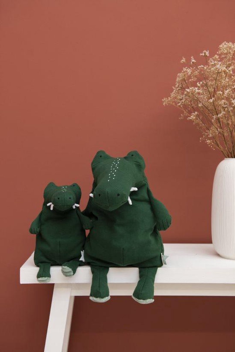 Trixie knuffelkrokodil Mr. Crocodile junior 26 cm katoen - Groen
