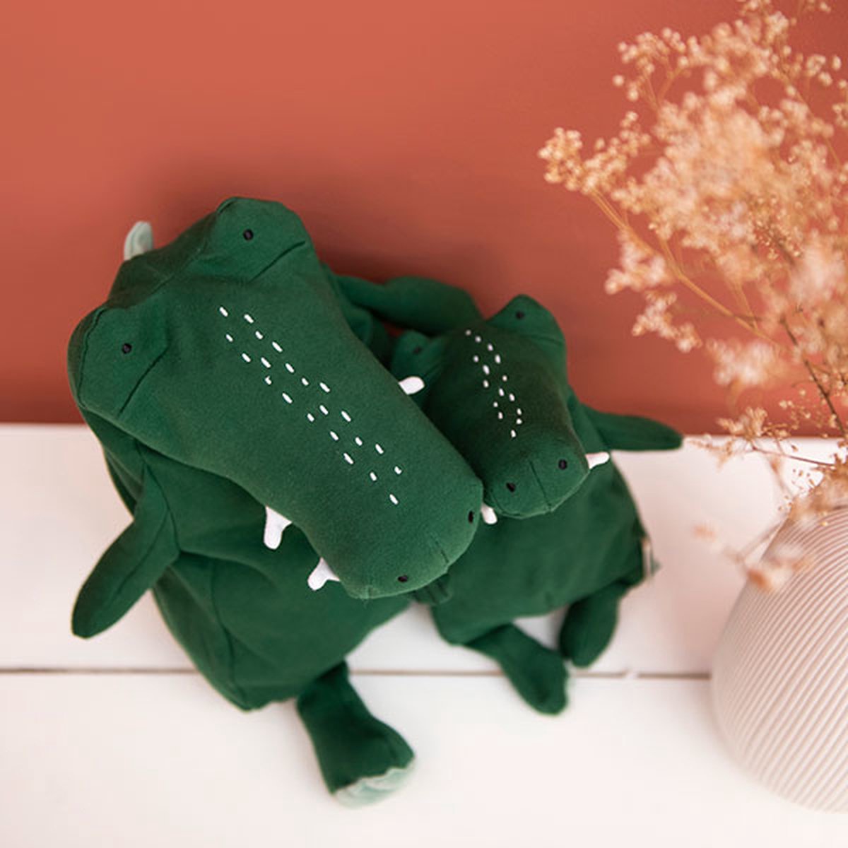 Trixie knuffelkrokodil Mr. Crocodile junior 26 cm katoen - Groen