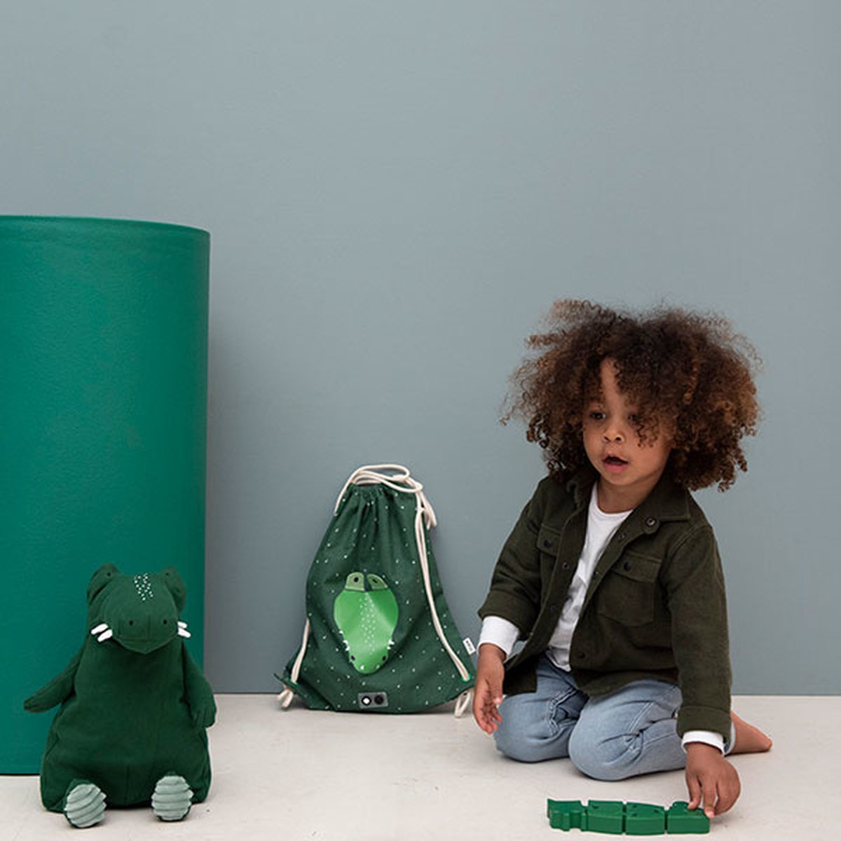 Trixie knuffelkrokodil Mr. Crocodile junior 26 cm katoen - Groen