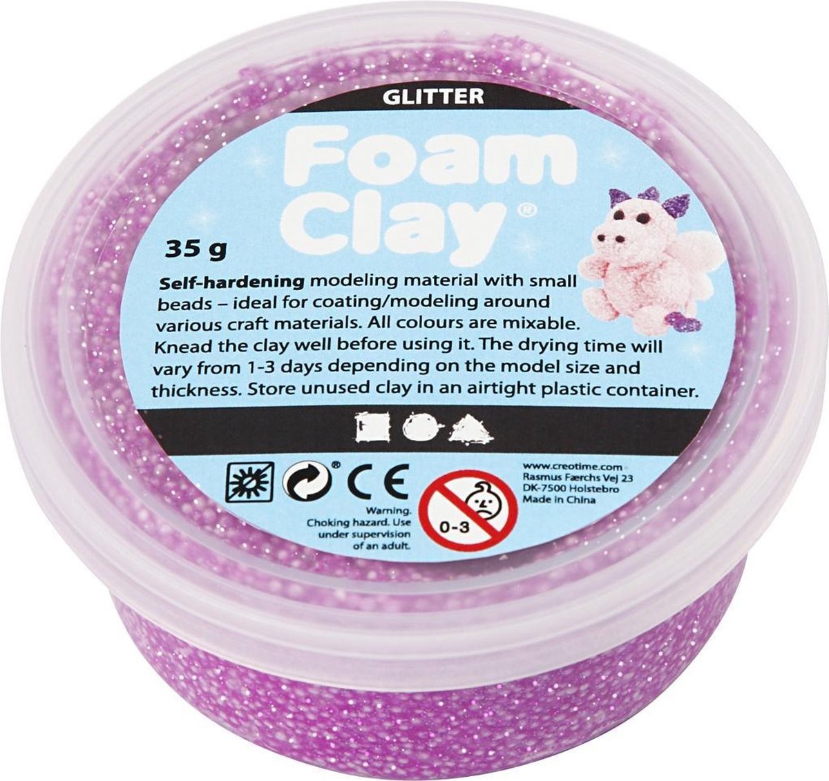 Foam Clay glitter 35 gram - Paars