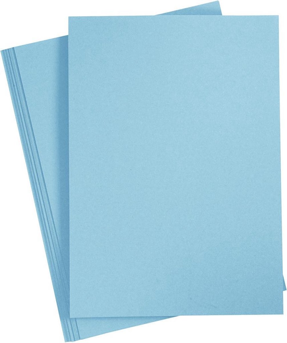 Creotime karton 21 x 29,7 cm 10 stuks pastel - Blauw