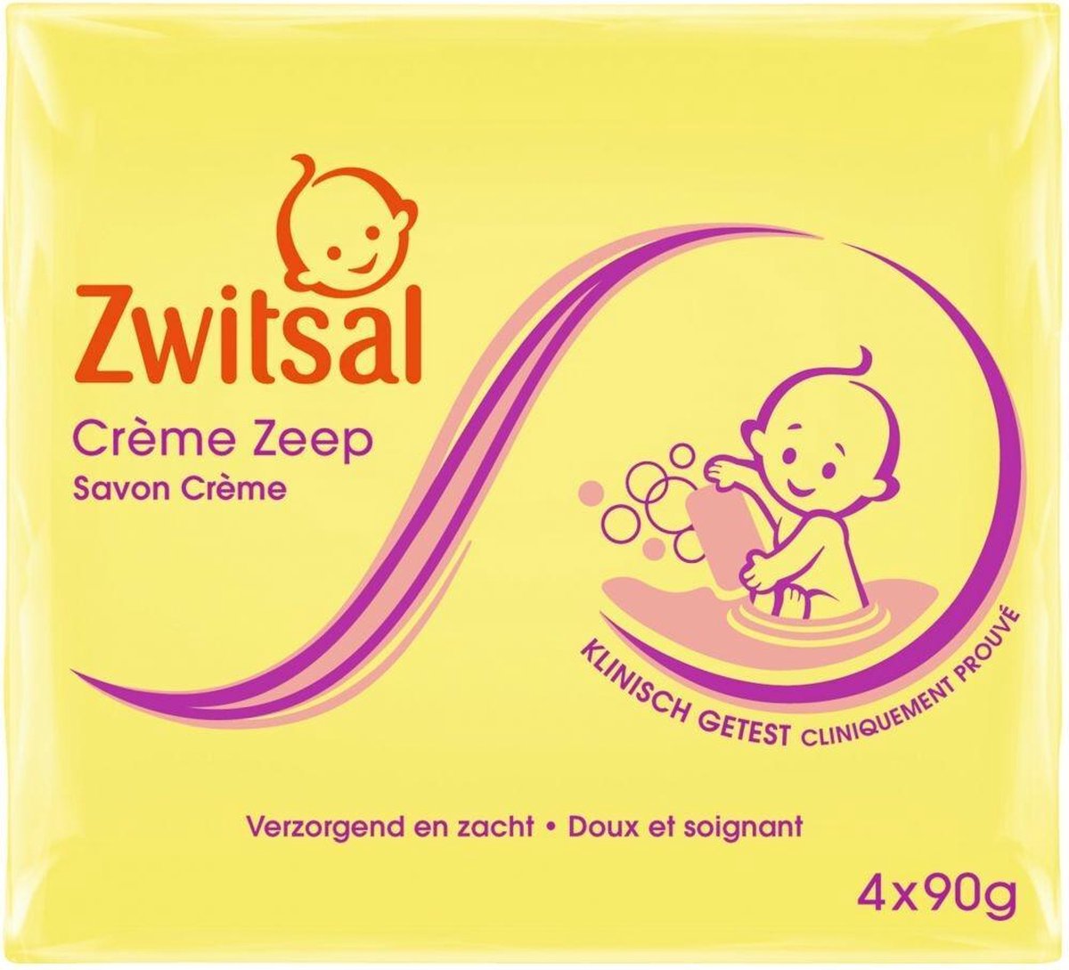Zwitsal Creme Zeep Baby Voordeelverpakking 6x4x90gr
