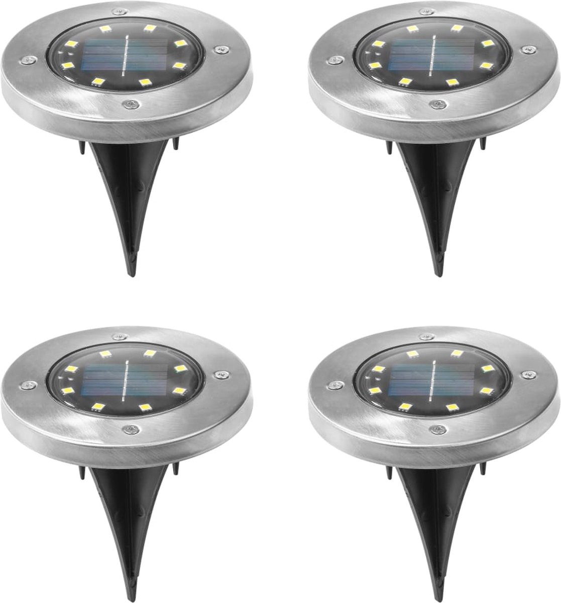 hi Premium LED-Plafondlamp Op Zonne Energie Set - 4 Stuks - Silver