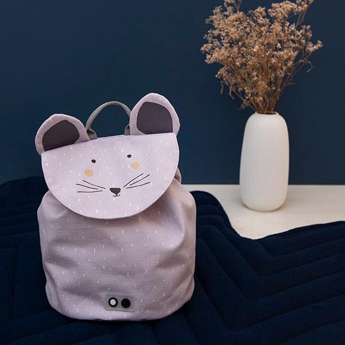 Trixie rugzak Mrs. Mouse junior 0,7 liter 30 cm polykatoen grijs