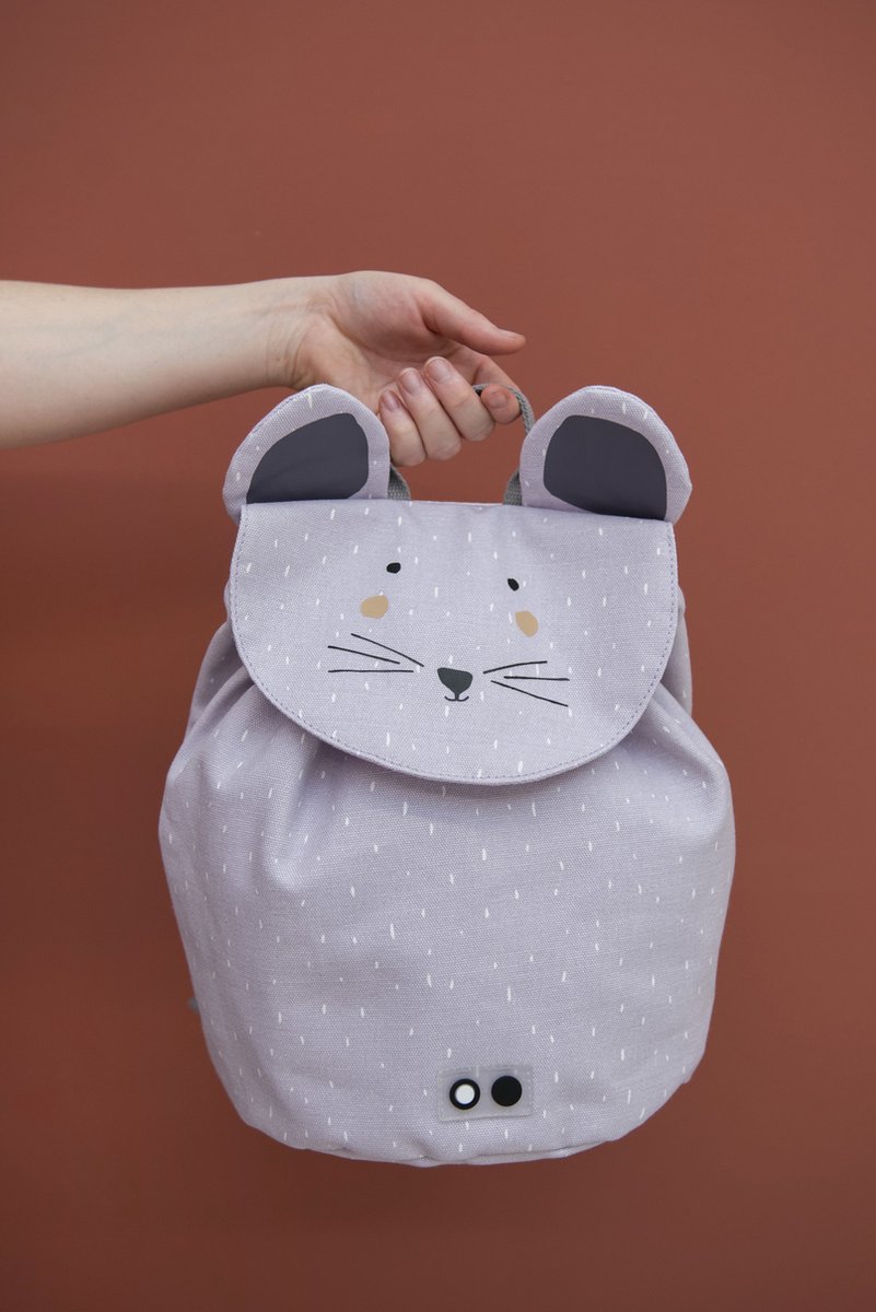 Trixie rugzak Mrs. Mouse junior 0,7 liter 30 cm polykatoen grijs