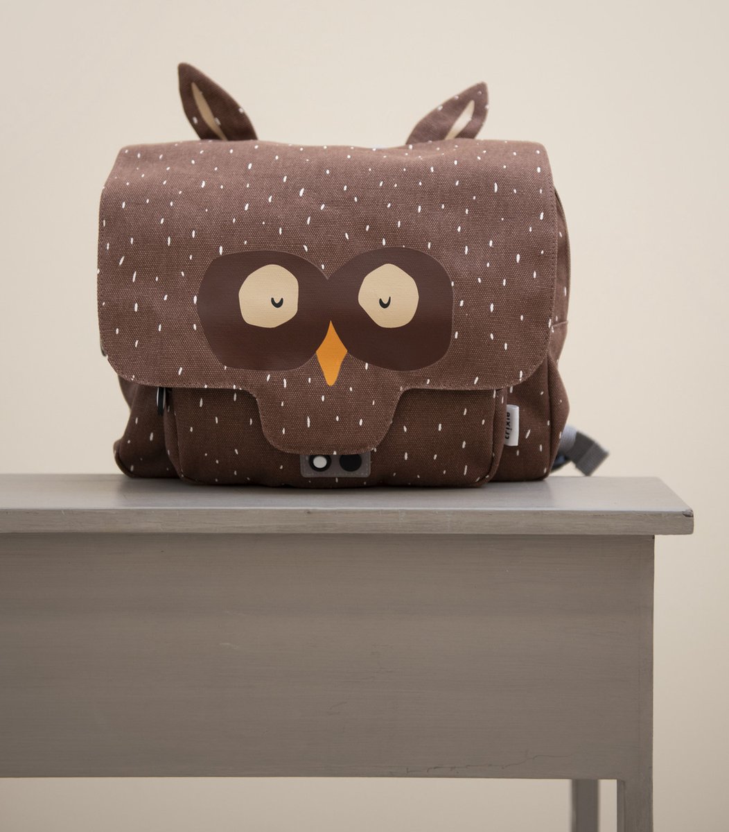 Trixie schooltas Mr. Owl junior 7 liter 29 cm polykatoen - Bruin