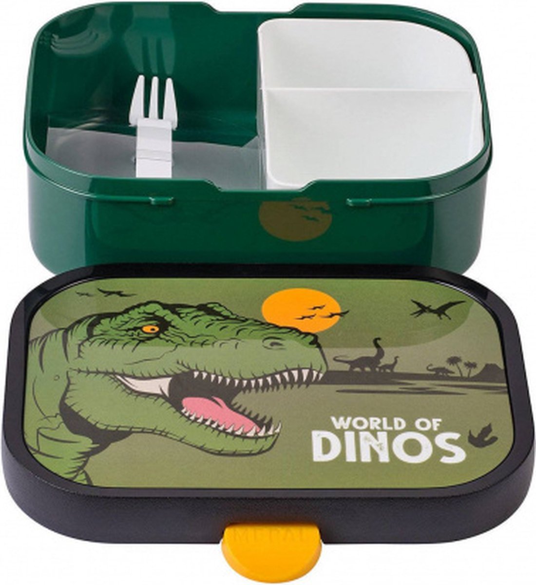 Mepal broodtrommel Dino 18,8 x 13,2 cm ABS/zwart - Groen