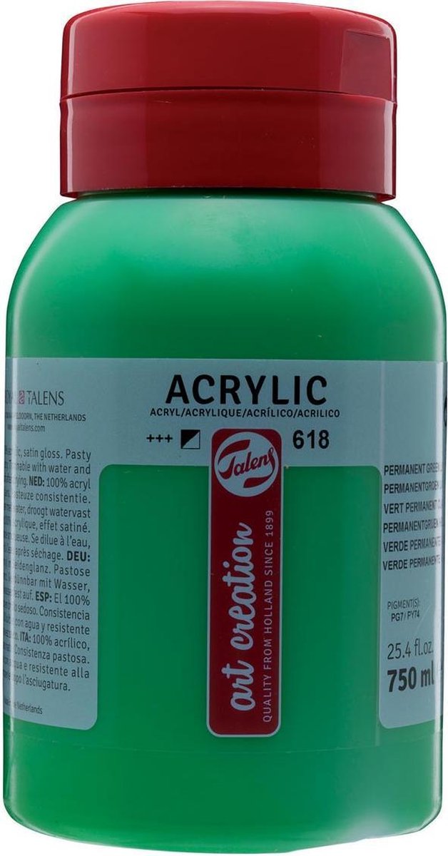 Talens acrylverf Art Creation 750 ml 16,5 cm permanent - Groen
