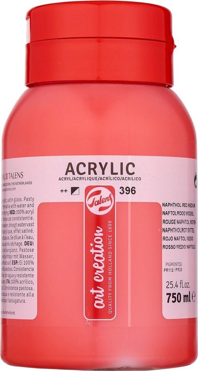 Talens acrylverf Art Creation 750 ml 16,5 cm naftol - Rood