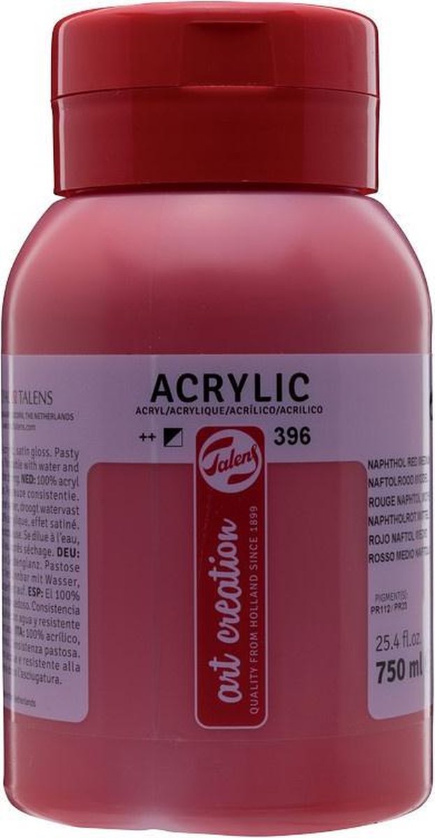 Talens acrylverf Art Creation 750 ml 16,5 cm naftol - Rood