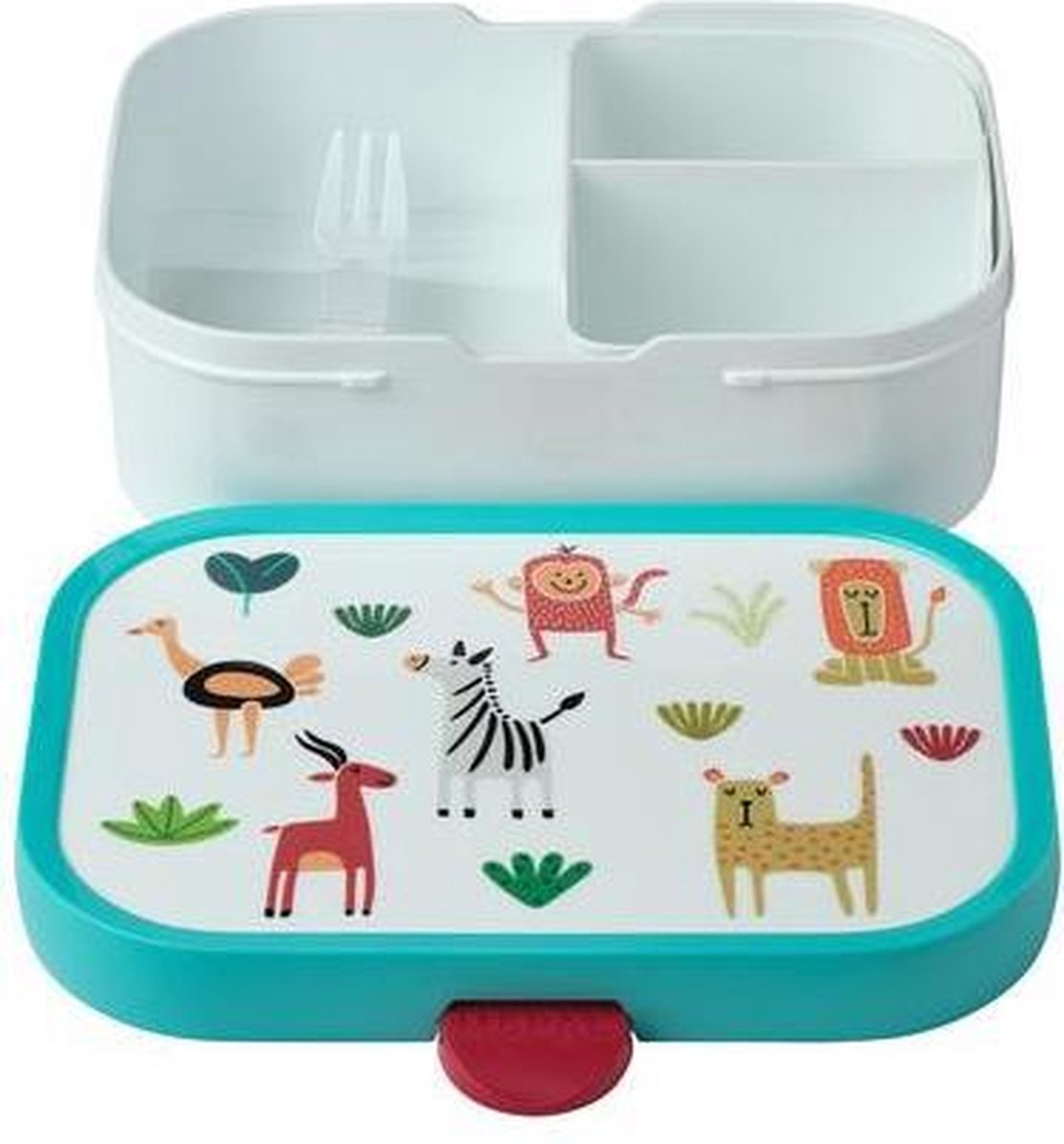 Mepal broodtrommel Animal Friends 18,8 x 13,2 cm ABS - Wit