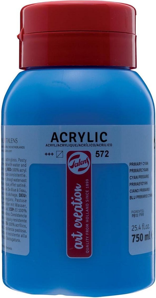 Talens acrylverf Art Creation 750 ml 16,5 cm cyaan - Blauw