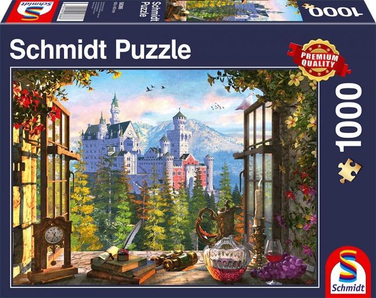 Schmidt Spiele legpuzzel Uitzicht op sprookjeskasteel 1000 stukjes