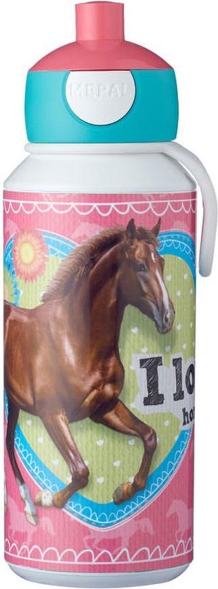 Mepal Rosti pop updrinkfles My Horse meisjes 400ml roze/wit