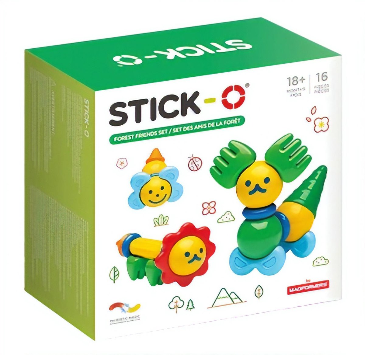 Magformers Stick O magnetische bouwset bosvriendjes junior 16 delig
