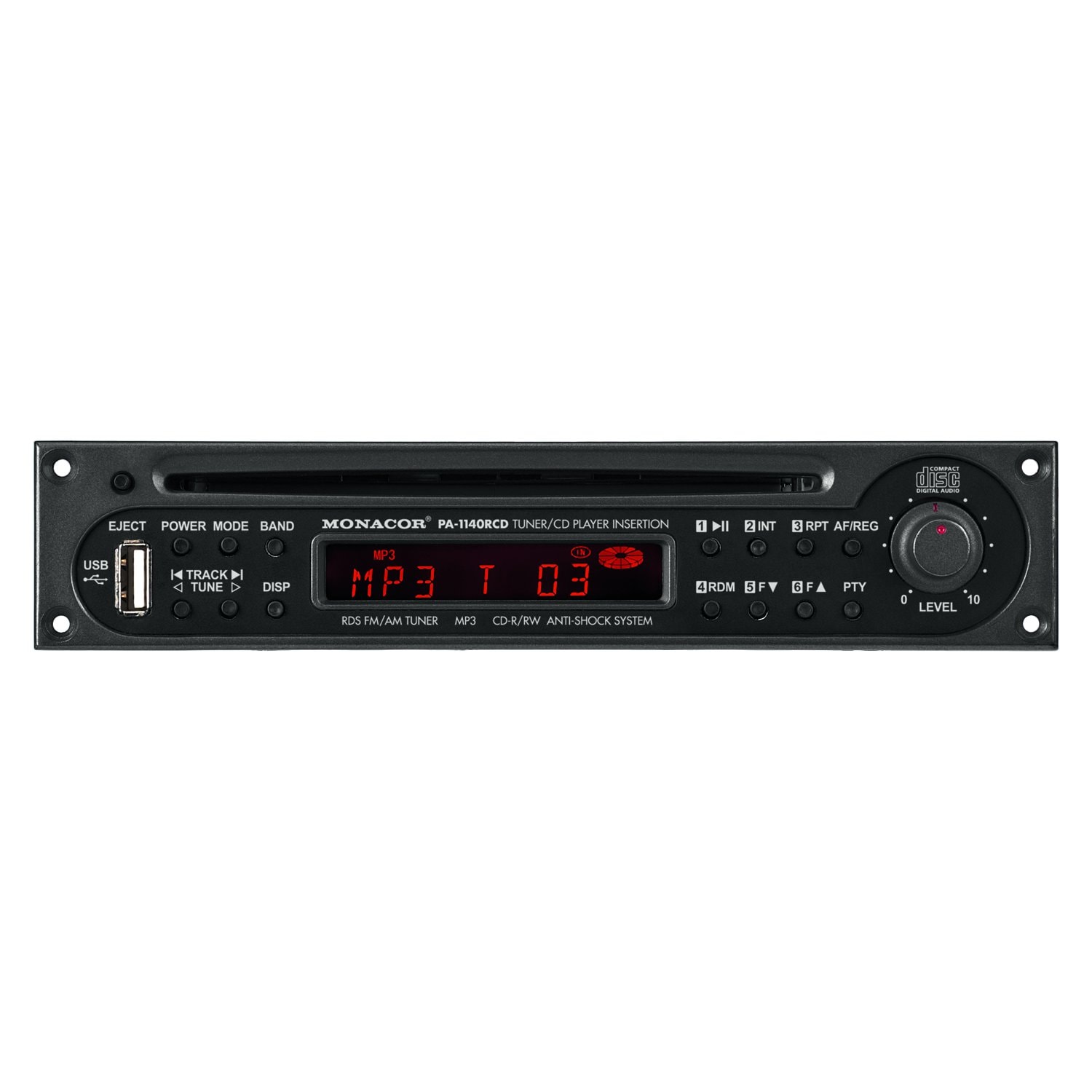 Monacor PA-1140RCD RDS tuner / CD speler