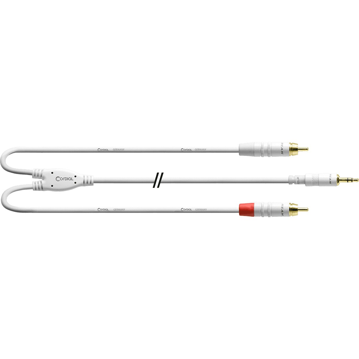 Cordial CFY3WCC-SNOW Intro verloopkabel 3.5mm TRS jack - 2x RCA 3m wit