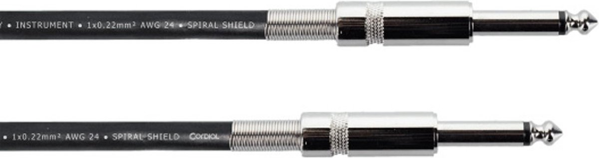 Cordial EI5PP Elements instrumentkabel 2x rechte 6.3mm TS jack - 5m zwart