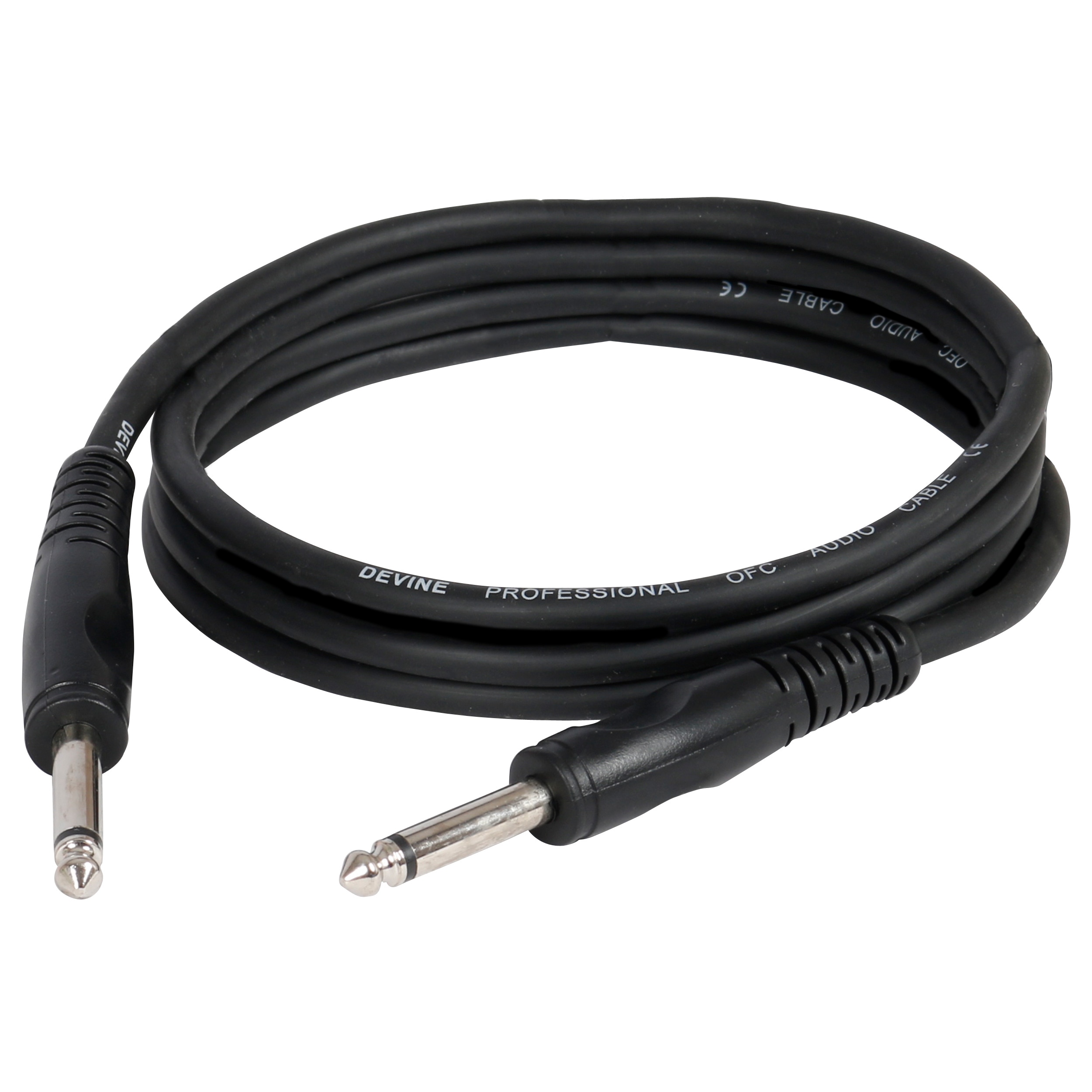 Devine JACM/3 signaal-kabel 6.3 mm TS mono jack-jack kabel 3 meter