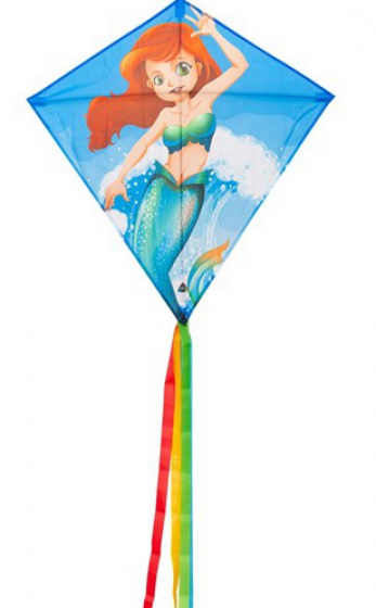 HQ Kites vlieger Eddy Mermaid 68 cm polyester 3 delig - Blauw