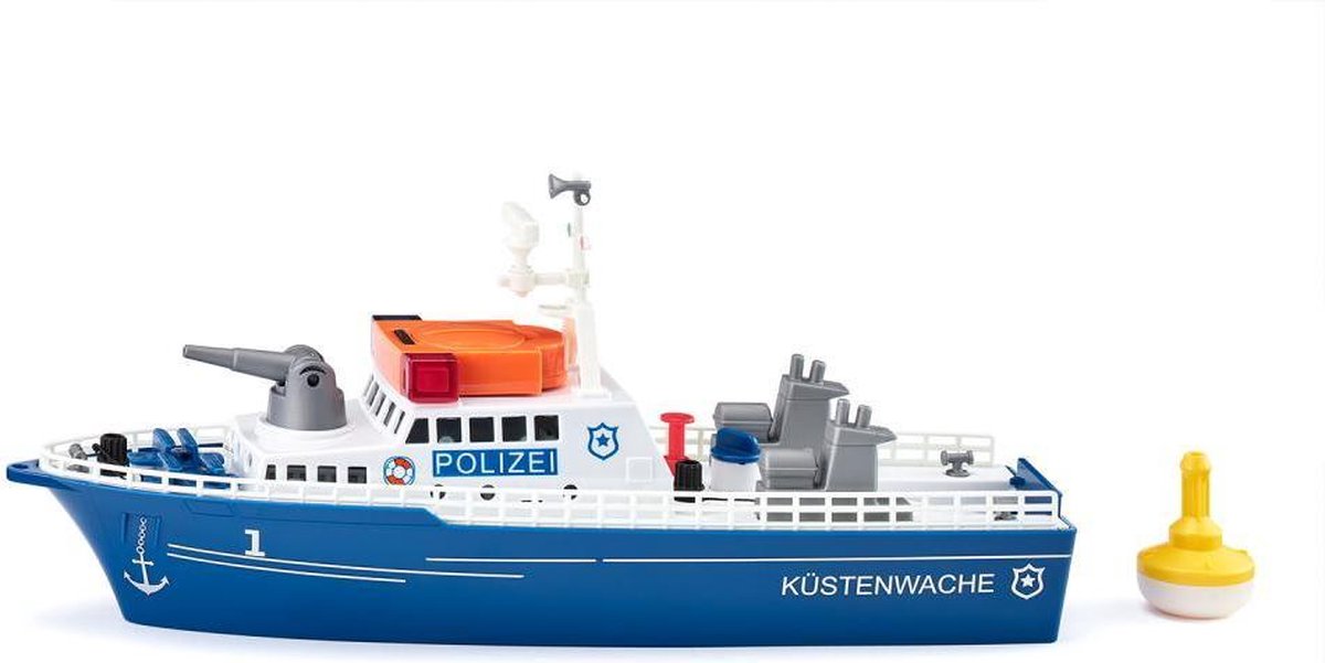 Siku politieboot licht en geluid 318 x 88 x 138 mm/wit - Blauw