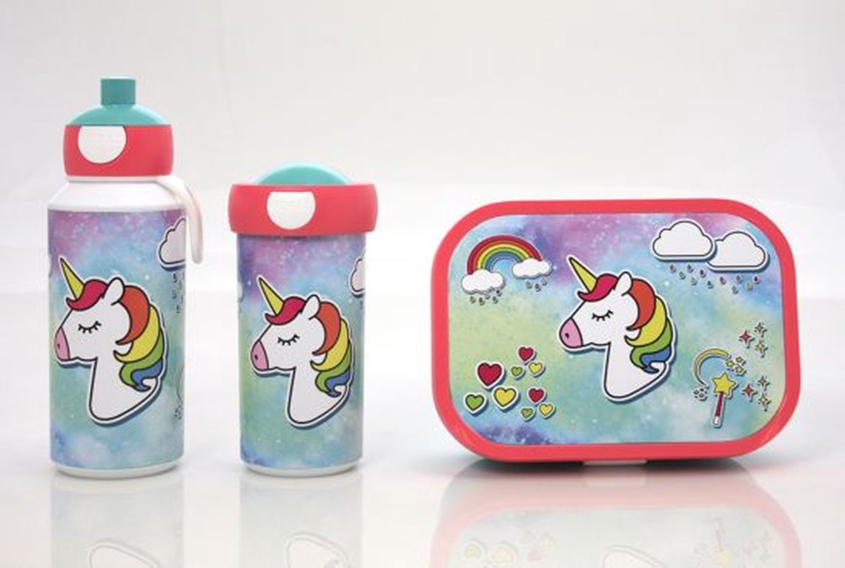 Mepal drinkfles unicorn junior 400 ml ABS wit lichtblauw