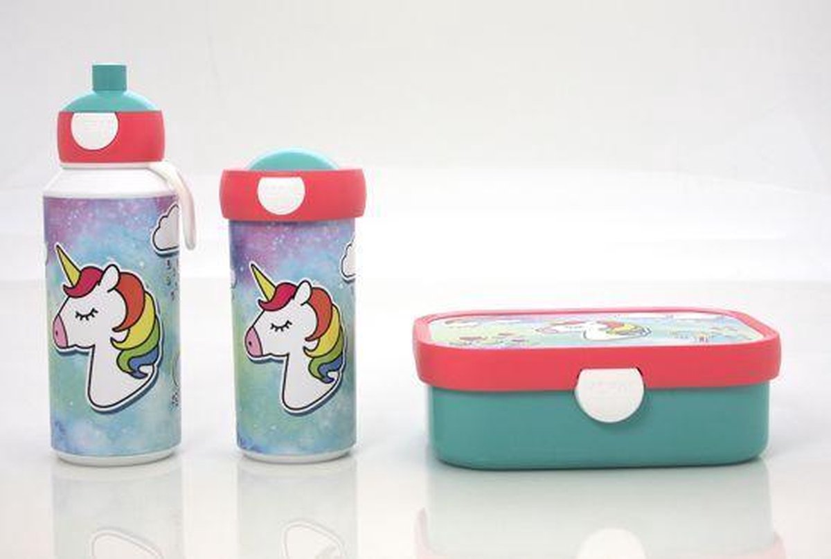 Mepal drinkfles unicorn junior 400 ml ABS wit lichtblauw