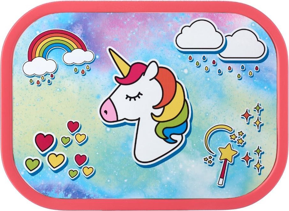 Mepal broodtrommel unicorn 18,8 x 13,2 cm ABS blauw/roze