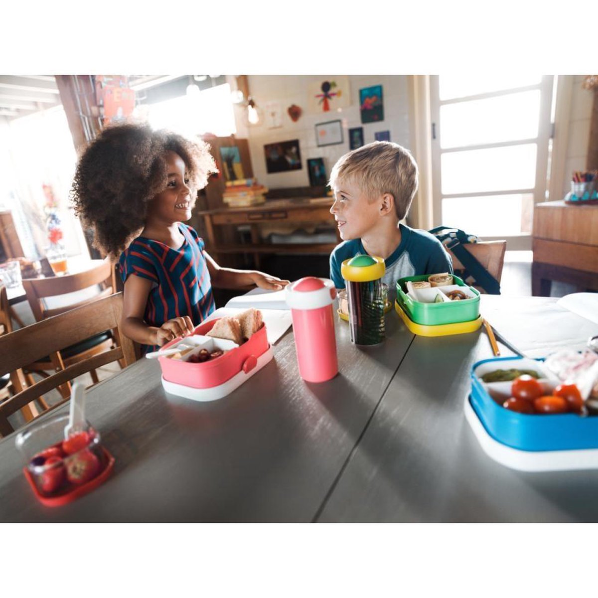 Mepal broodtrommel unicorn 18,8 x 13,2 cm ABS blauw/roze