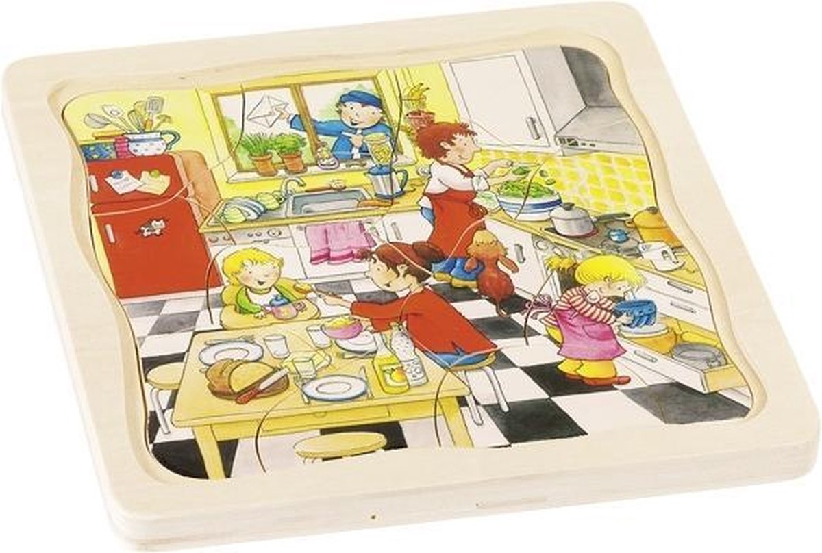 Goki Mijn DAG 4 Lagen Puzzel 46 Delig